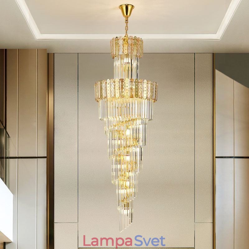 Zlaté krištáľové závesné svietidlo Luxusné dekoratívne stropné svietidlo 60*H180cm