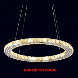 Závesné krištáľové svietidlá Svietidlá Moderné svietidlá Jantárová K9 Krištáľový okrúhly krúžok 30 cm