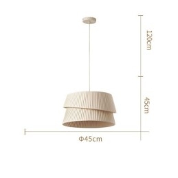 Závesná stropná dvojvrstvová látková lampa s tienidlom vo francúzskom krémovom štýle