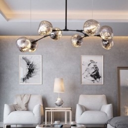 Severská stropná lampa Moderné galvanické závesné tienidlo z farebného skla