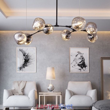 Severská stropná lampa Moderné galvanické závesné tienidlo z farebného skla Severská stropná lampa Moderné galvanické závesné tienidlo z farebného skla