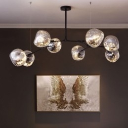 Severská stropná lampa Moderné galvanické závesné tienidlo z farebného skla