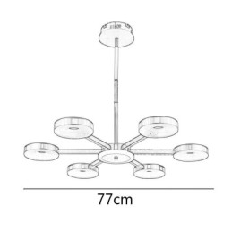 Závesné svietidlo Minimalistické sedemhlavé kruhové stropné svietidlo