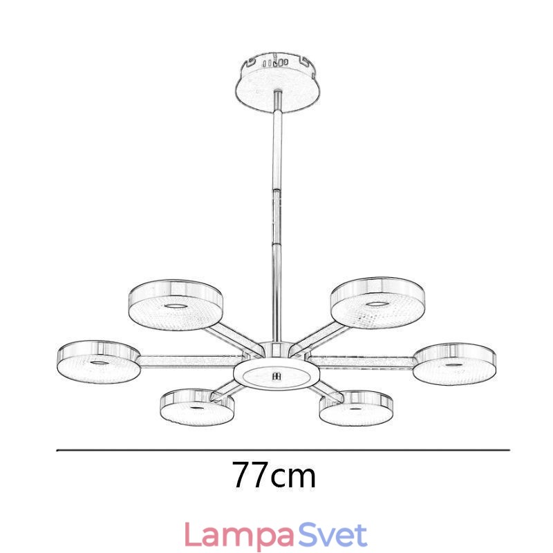 Závesné svietidlo Minimalistické sedemhlavé kruhové stropné svietidlo