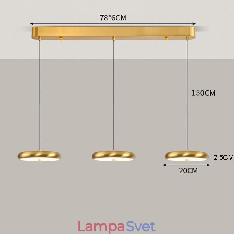 Stropné svietidlo Trojhlavé závesné svietidlo