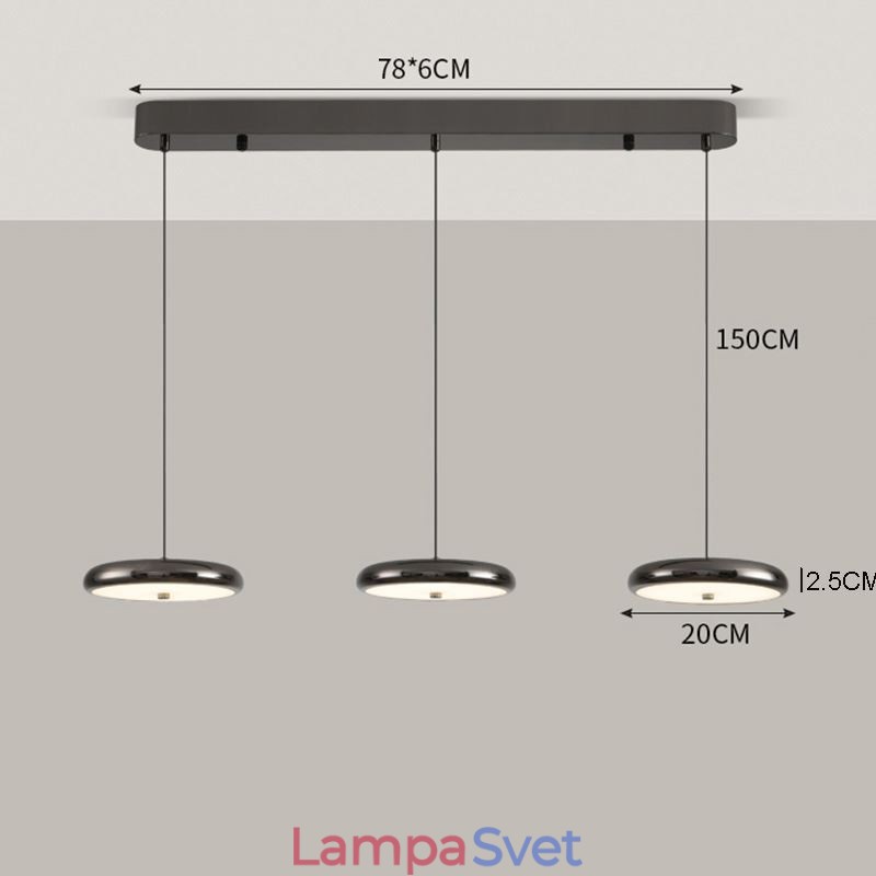 Stropné svietidlo Trojhlavé závesné svietidlo