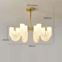 Luster v tvare U vo francúzskom krémovom štýle s príveskom