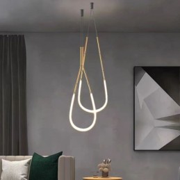 Závesné svetlo Creative Line Bamboo Stropné svetlo čierne zlato
