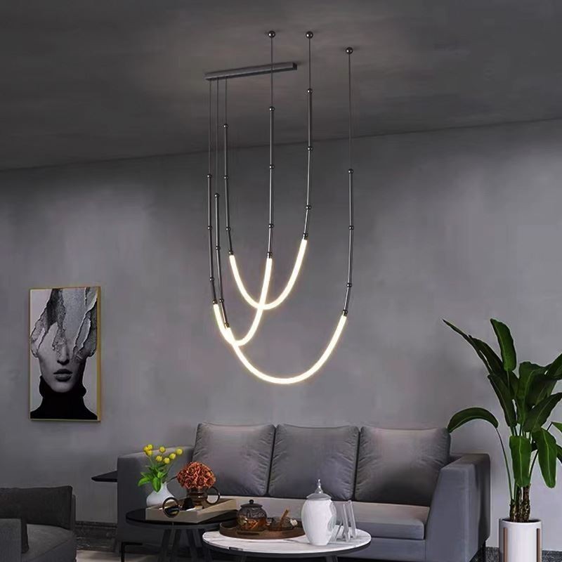 Závesné svetlo Creative Line Bamboo Stropné svetlo čierne zlato