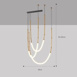 Závesné svetlo Creative Line Bamboo Stropné svetlo čierne zlato