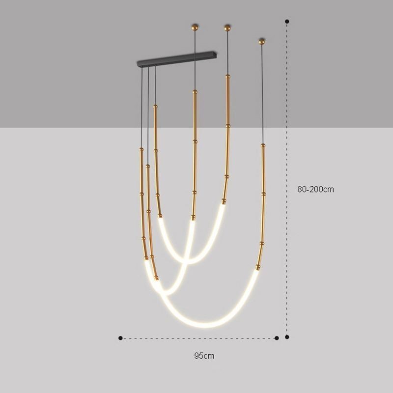 Závesné svetlo Creative Line Bamboo Stropné svetlo čierne zlato