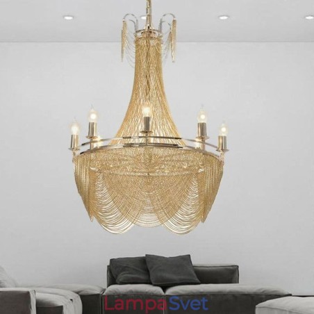 Hliníkové prívesné svietidlo na retiazku Creative Light Luxusné strapcové ozdobné svetlo zlaté strieborné Hliníkové prívesné svietidlo na retiazku Creative Light Luxusné strapcové ozdobné svetlo zlaté strieborné