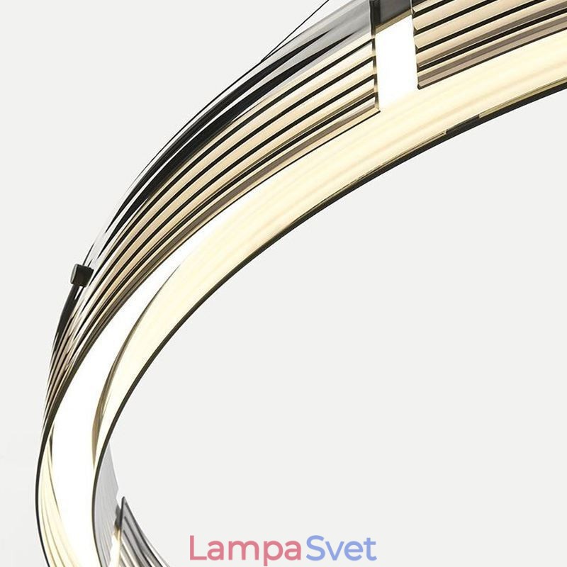 Sklenené stropné svietidlo 60+80CM Kruhová dekorácia Dvojkruhové závesné svetlo Trichromatické stmievanie