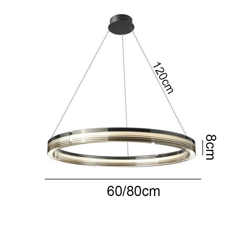 Závesné svietidlo 60 80 cm Kruhové sklenené stropné svietidlá Trichromatické stmievanie