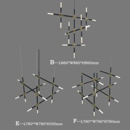 Závesné svietidlo Spájajúce teplé biele kreatívne stropné svietidlo Kombinovaná vlastná lampa