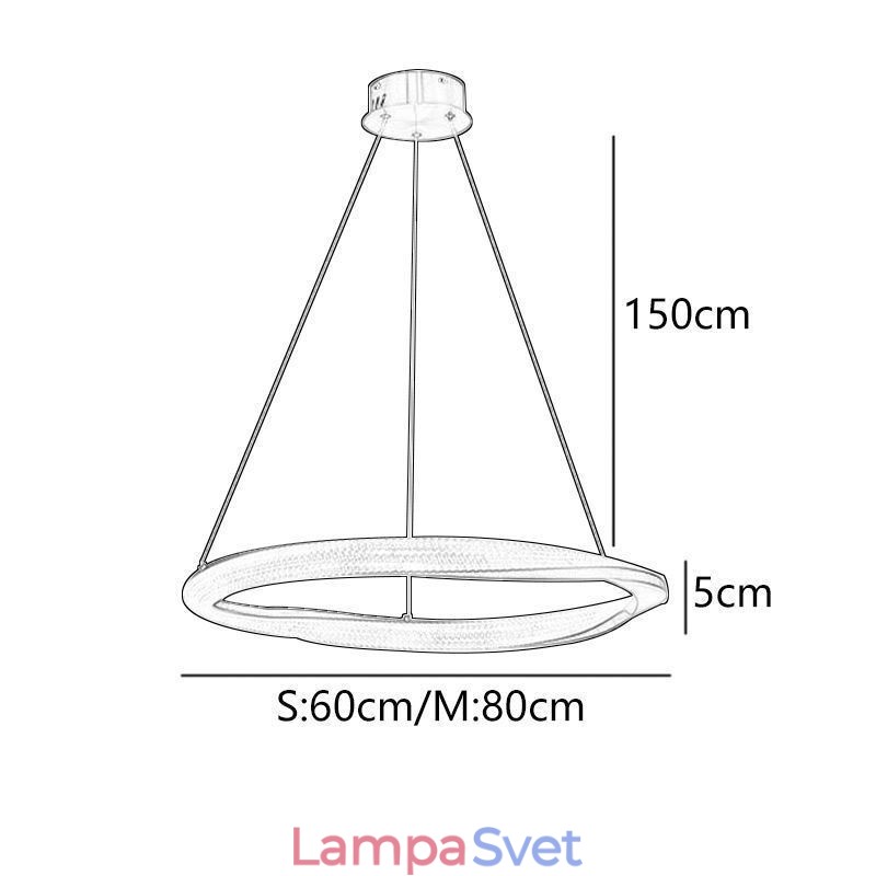 Závesné svietidlo z tepaného železa akrylový prsteň Jednokruhové stropné svietidlo