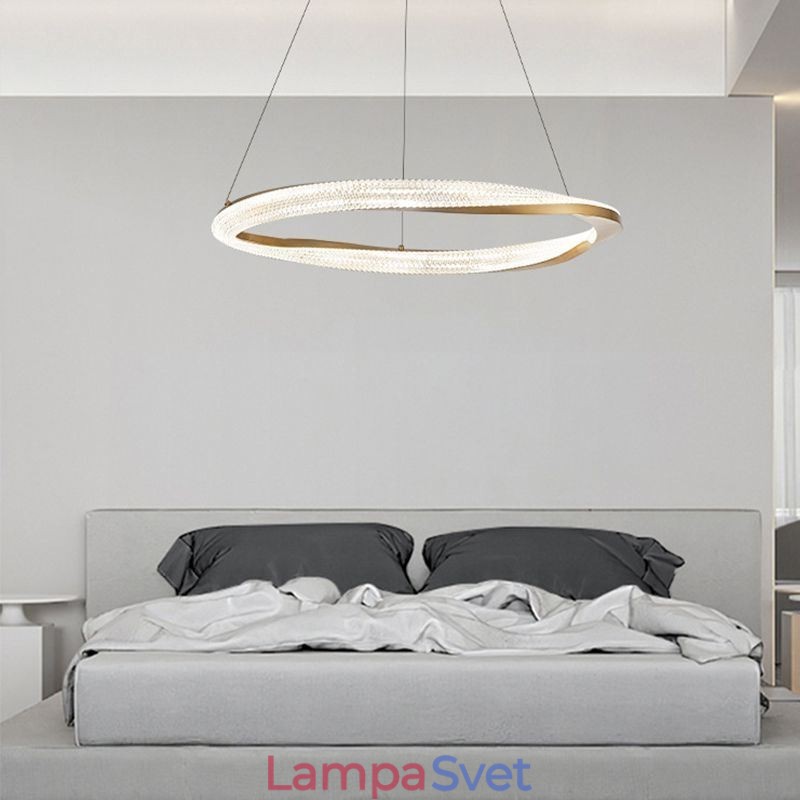 Závesné svietidlo z tepaného železa akrylový prsteň Jednokruhové stropné svietidlo