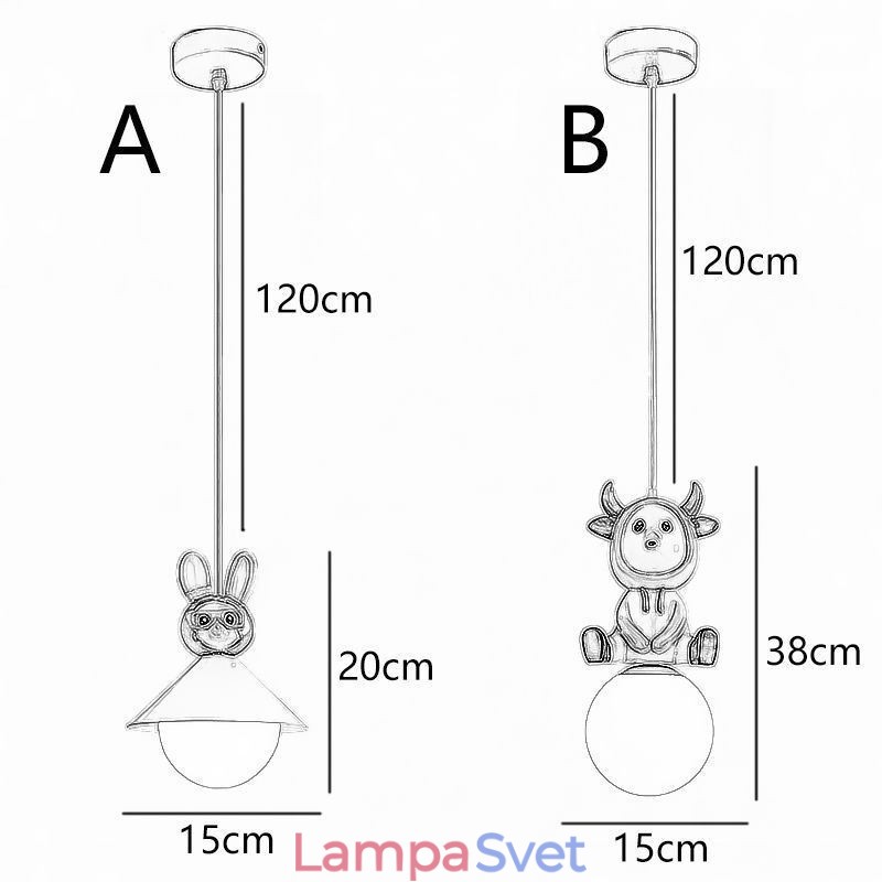Závesné svietidlo Moderné minimalistické Stropné svietidlo z tepaného železa králik z lýtka