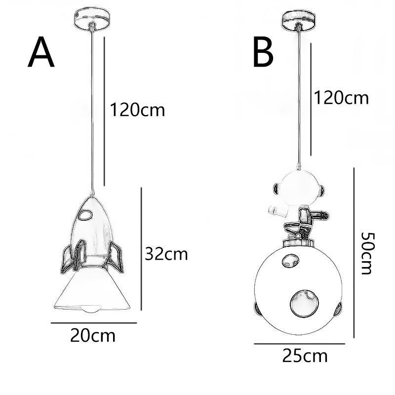 Minimalistické závesné svetlo z tepaného železa Moon Landing Small Stropné svetlo