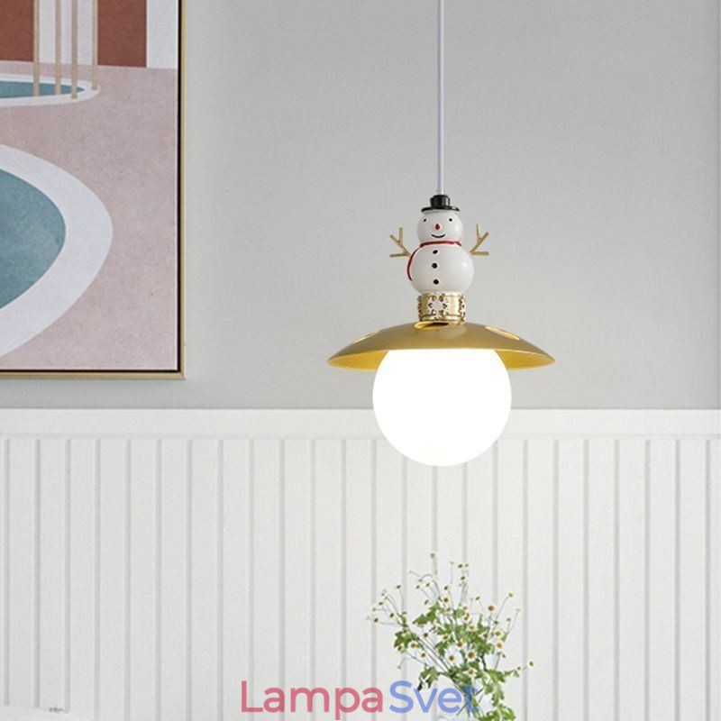 Moderné závesné svietidlo Jednoduché stropné svietidlo snehuliak z tepaného železa G9