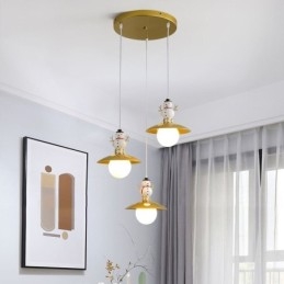 Moderné závesné svietidlo Jednoduché stropné svietidlo snehuliak z tepaného železa G9