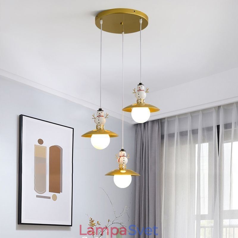 Moderné závesné svietidlo Jednoduché stropné svietidlo snehuliak z tepaného železa G9