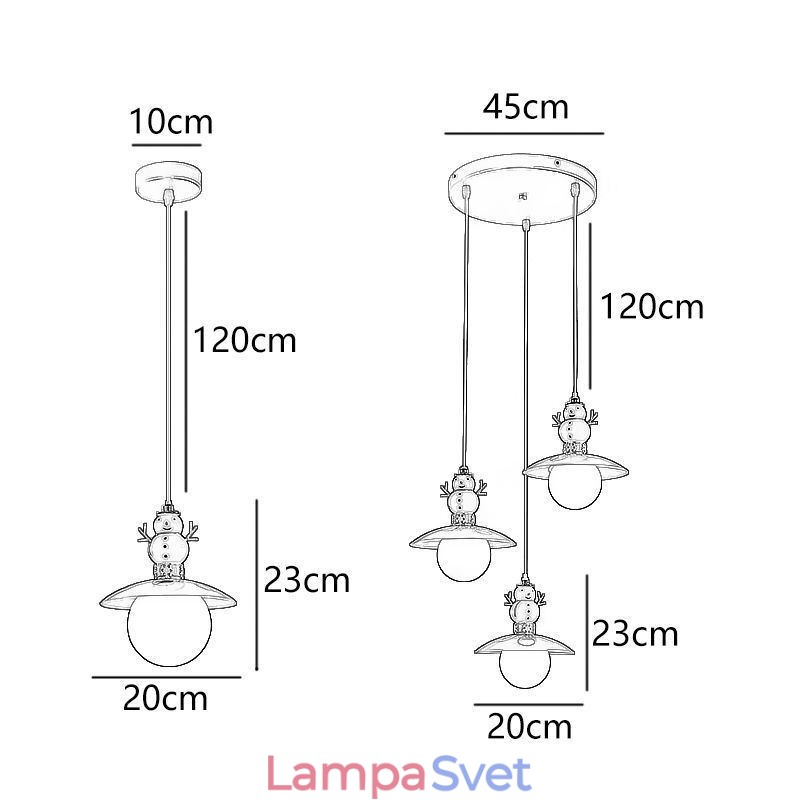 Moderné závesné svietidlo Jednoduché stropné svietidlo snehuliak z tepaného železa G9