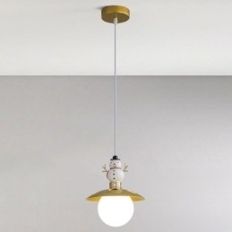 Moderné závesné svietidlo Jednoduché stropné svietidlo snehuliak z tepaného železa G9