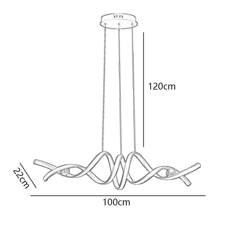 Minimalistické závesné svietidlo Aluminium Art Minimalistické špirálové stropné svietidlo