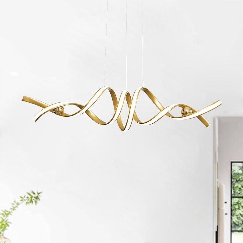 Minimalistické závesné svietidlo Aluminium Art Minimalistické špirálové stropné svietidlo