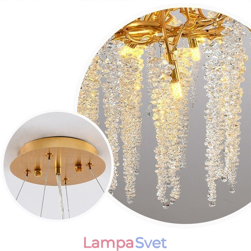 Severský prívesok Light Golden Branch G9 sklenený luster