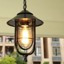 American Retro Outdoor Light Waterproof Birdcage Tvar Pendant Light Garden