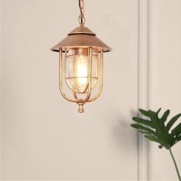 American Retro Outdoor Light Waterproof Birdcage Tvar Pendant Light Garden