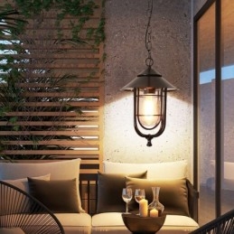 American Retro Outdoor Light Waterproof Birdcage Tvar Pendant Light Garden