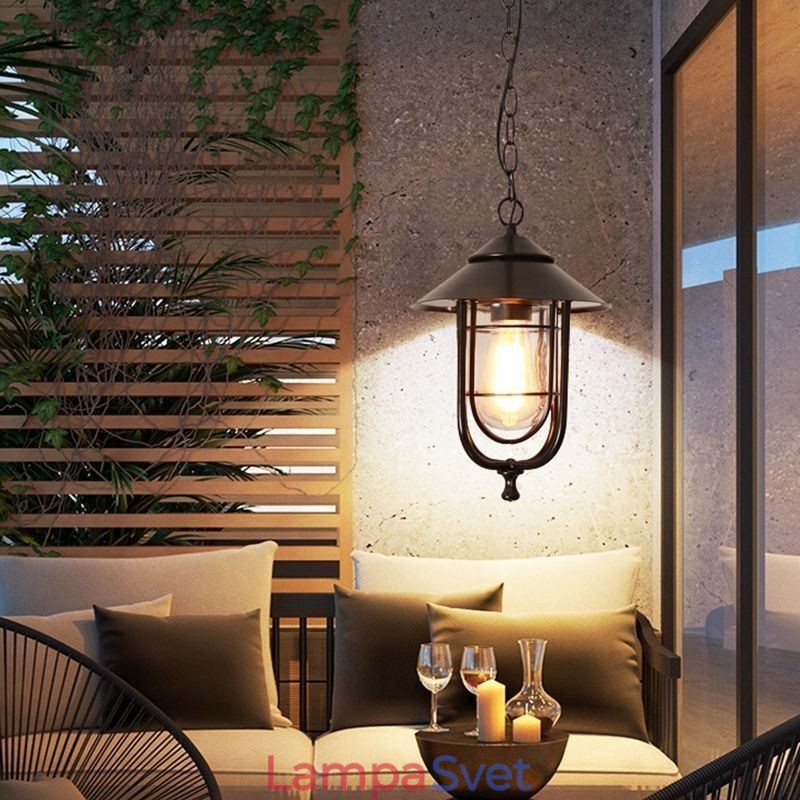 American Retro Outdoor Light Waterproof Birdcage Tvar Pendant Light Garden