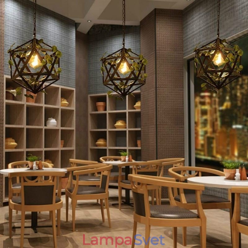 Priemyselná vintage závesná lampa Iron Birdcage