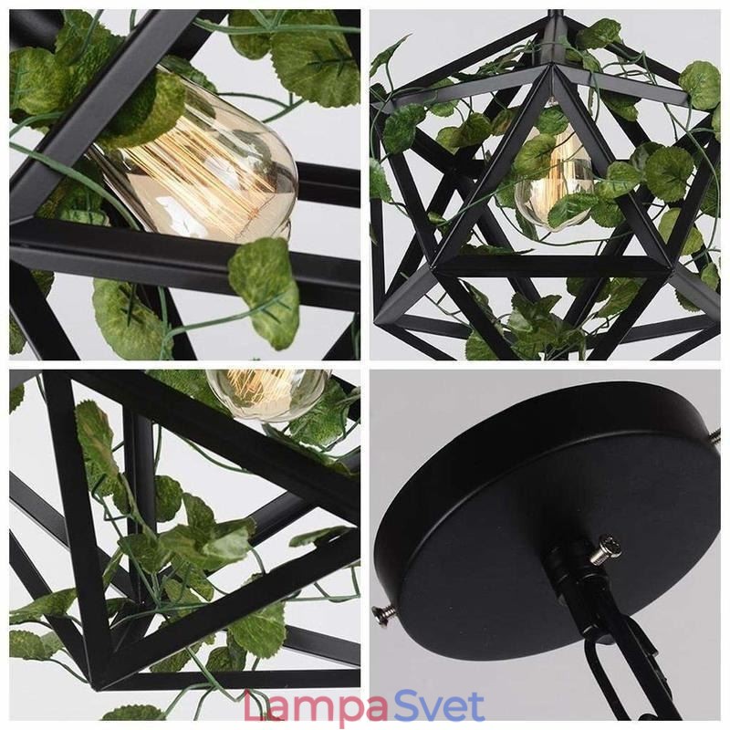 Priemyselná vintage závesná lampa Iron Birdcage