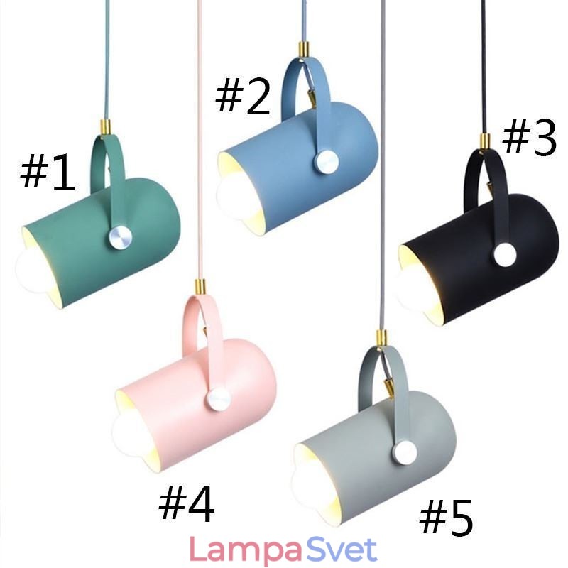 Severská farebná závesná lampa Macaron s jednou hlavou