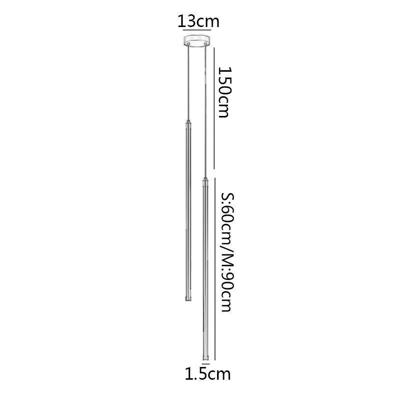 Závesné svietidlo Nordic Long Tube Závesné Lamp Island