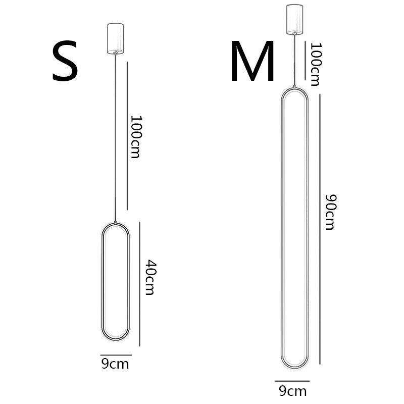 Moderné závesné svietidlo Minimalistické oválne závesné svietidlo