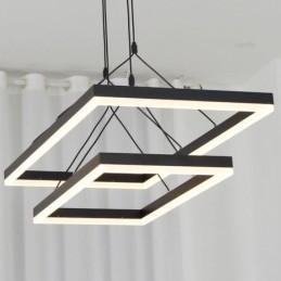 Moderný rámový závesný svetlý akrylový čierny luster