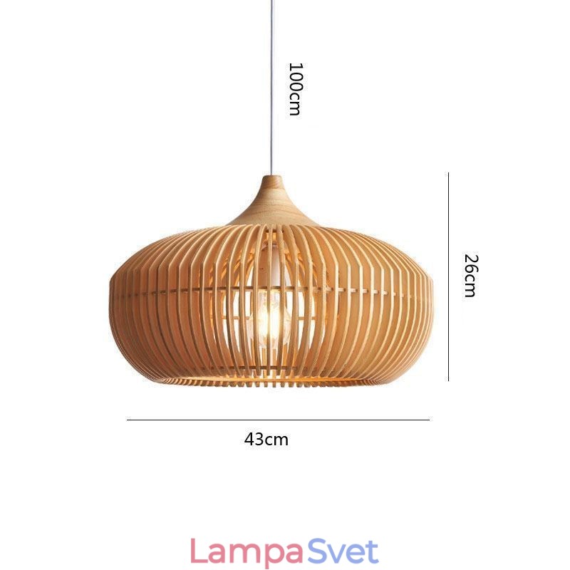 Prívesok s dreveným rámom Luster v tvare tekvice