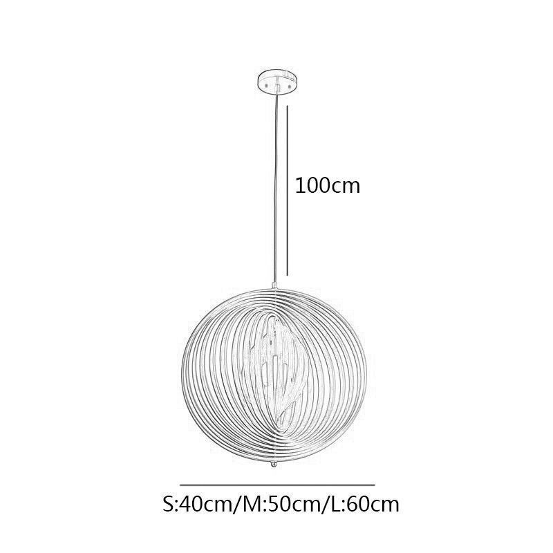 Moderný okrúhly guľový luster Závesná lampa z lipového dreva