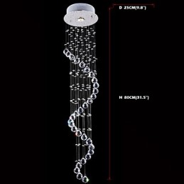 Krištáľové závesné svietidlo Luster Osvetlenie 1 Svetlá Strieborné Canpoy Clear K9 Crystal Helix Stropné svietidlá H80CM