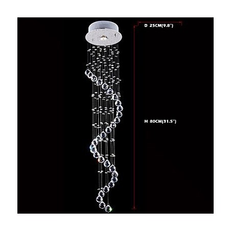 Krištáľové závesné svietidlo Luster Osvetlenie 1 Svetlá Strieborné Canpoy Clear K9 Crystal Helix Stropné svietidlá H80CM Krištáľové závesné svietidlo Luster Osvetlenie 1 Svetlá Strieborné Canpoy Clear K9 Crystal Helix Stropné svietidlá H80CM