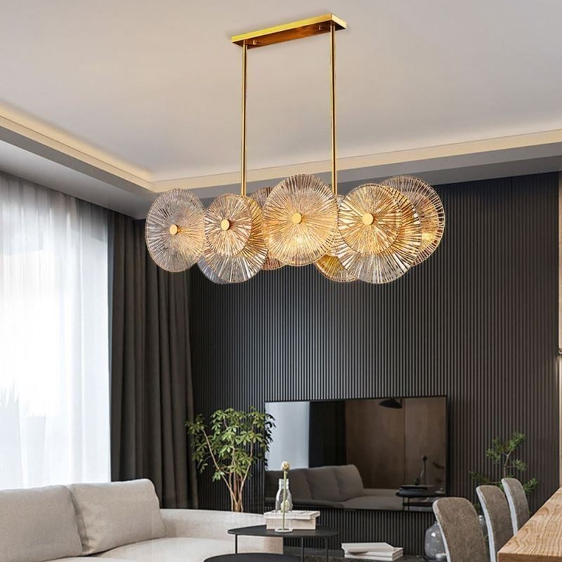 Moderný luster Spark Disc Luster Ohňostroj Sklenená závesná lampa Osvetlenie domácnosti