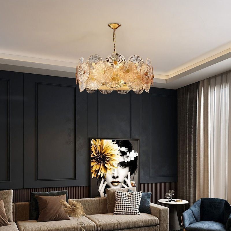 Moderný luster Spark Disc Luster Ohňostroj Sklenená závesná lampa Home Deco osvetlenie