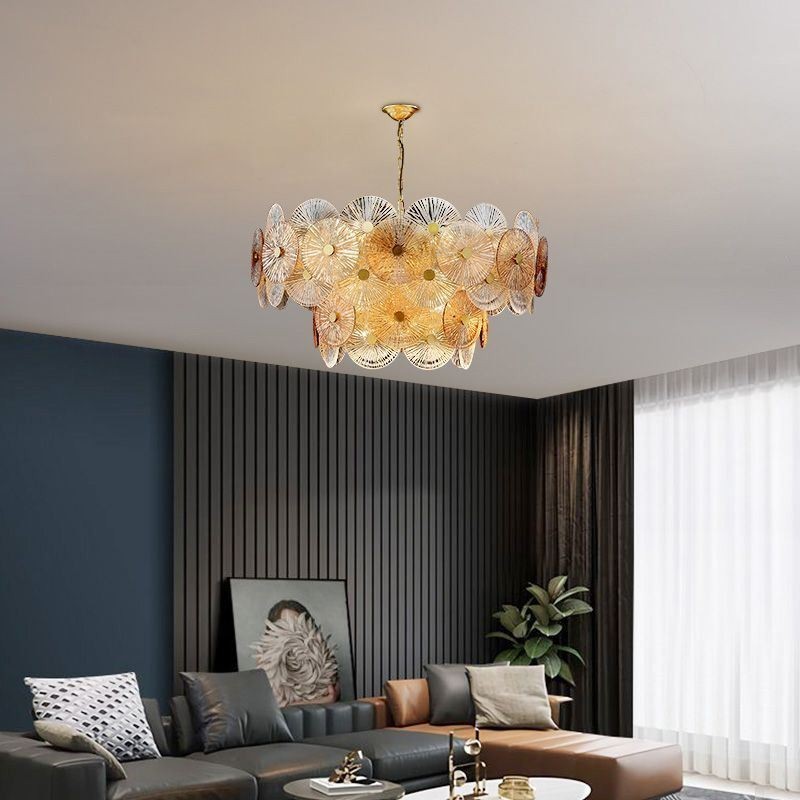 Moderný luster Spark Disc Luster Ohňostroj Sklenená závesná lampa Home Deco osvetlenie