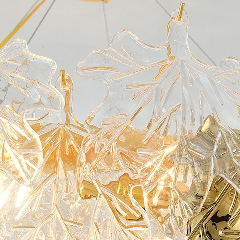 Závesné svetlo z javorového listu European Home Decor Sklenený luster