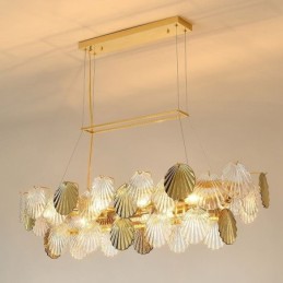 Luxusný sklenený luster Módna lampa Tvar škrupiny Sklenená závesná lampa